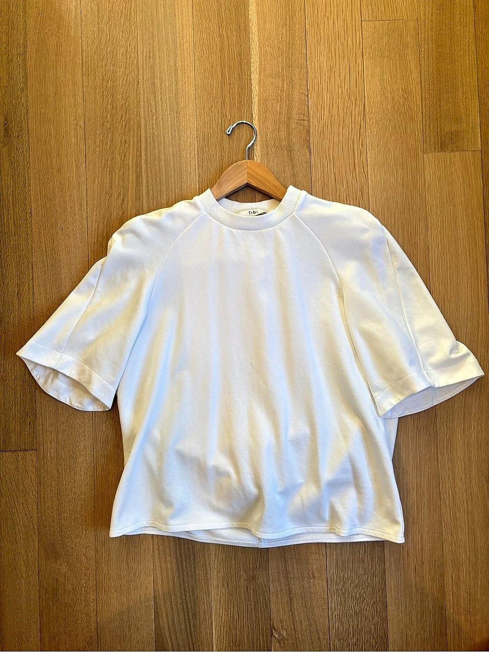 Tibi Active Knit Raglan Top White Small